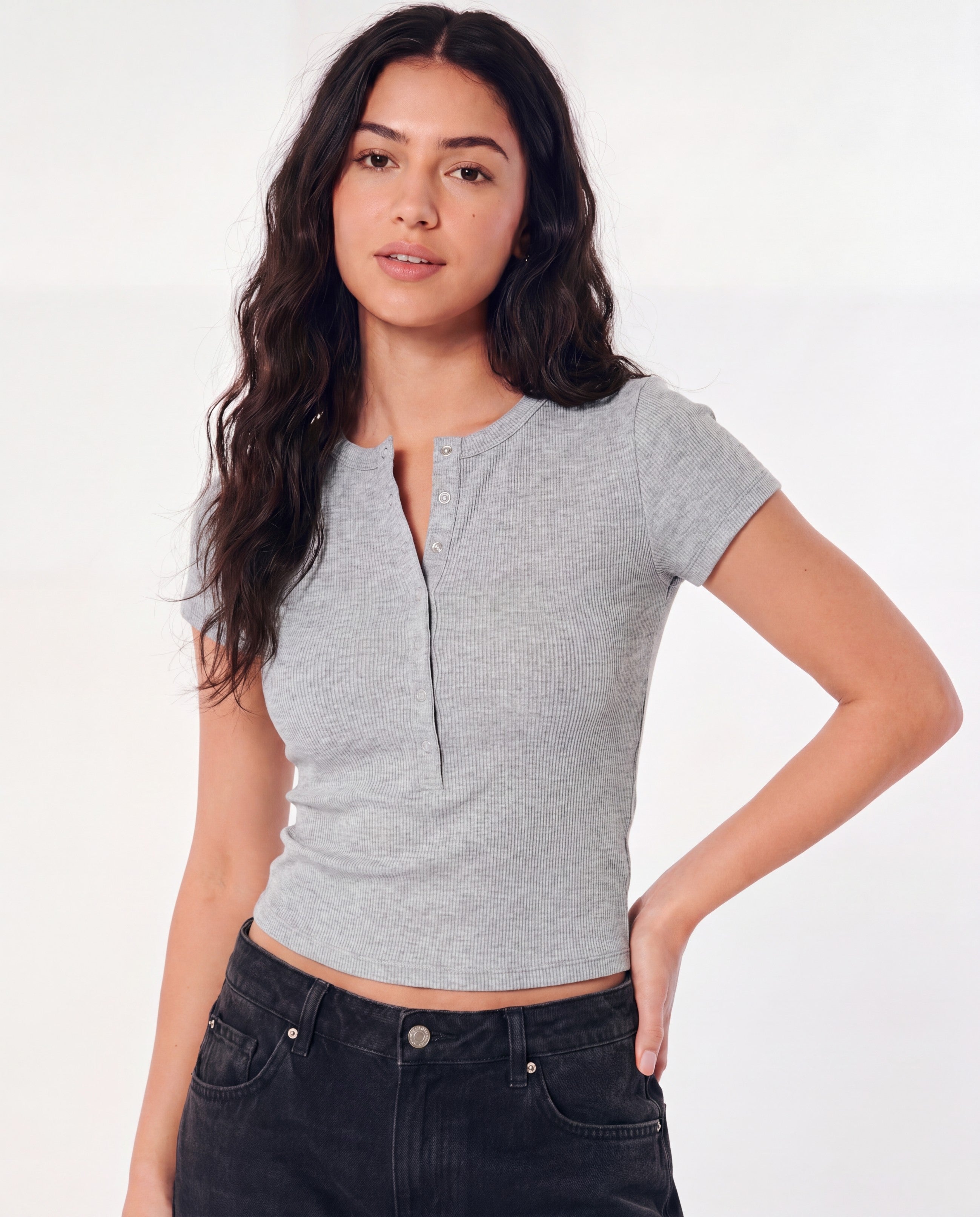 Heather Grey Henley