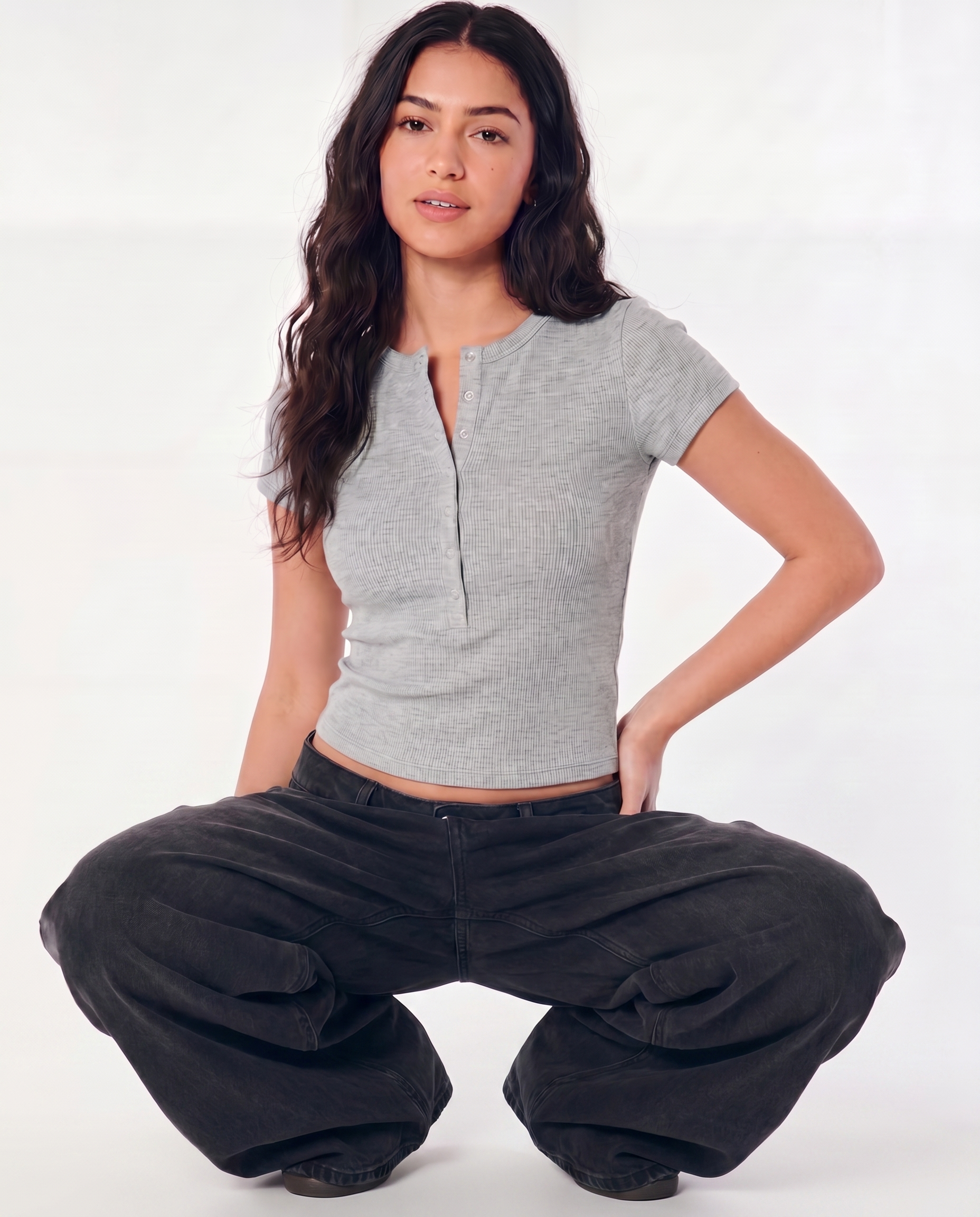 Heather Grey Henley