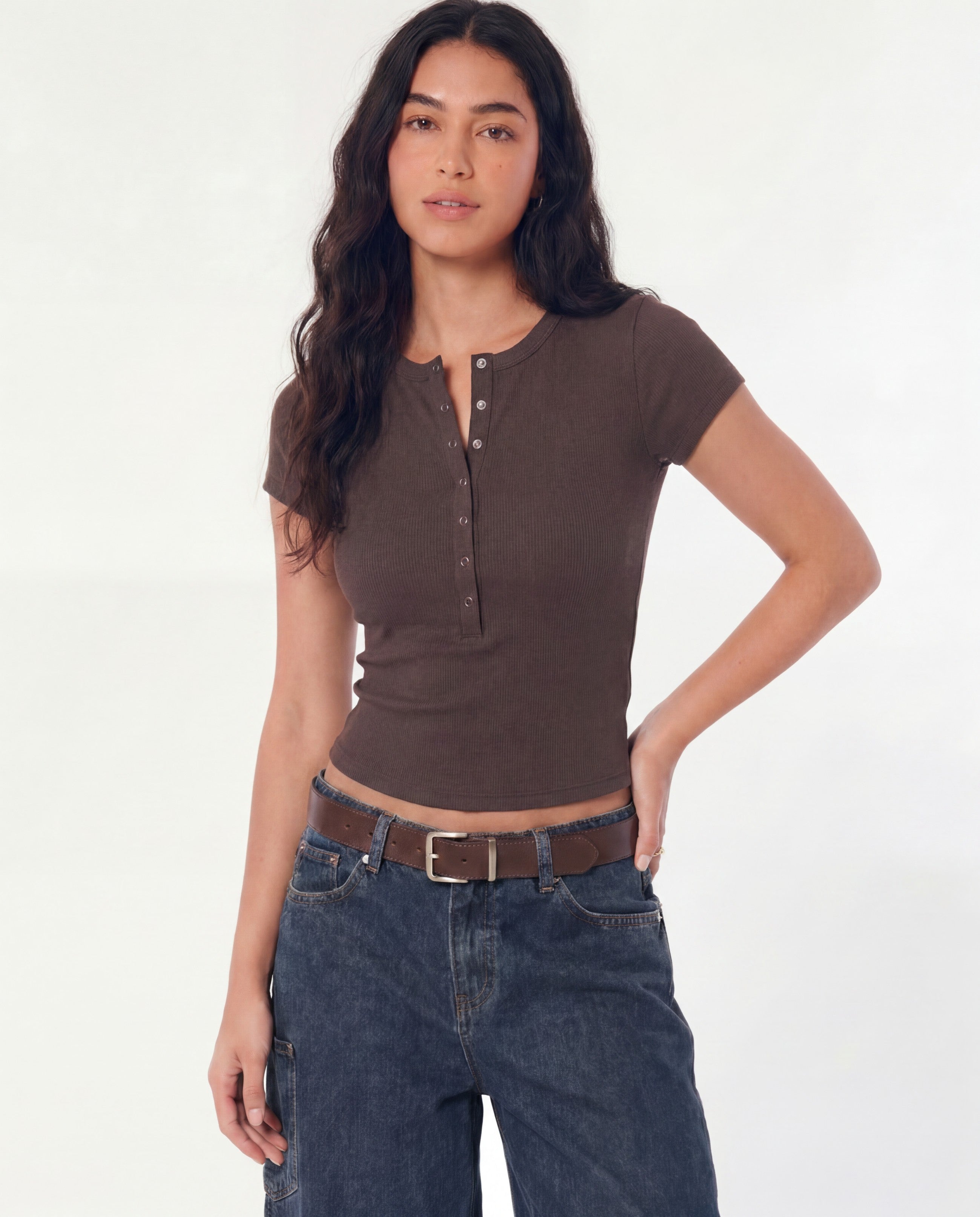 Espresso Brown Henley