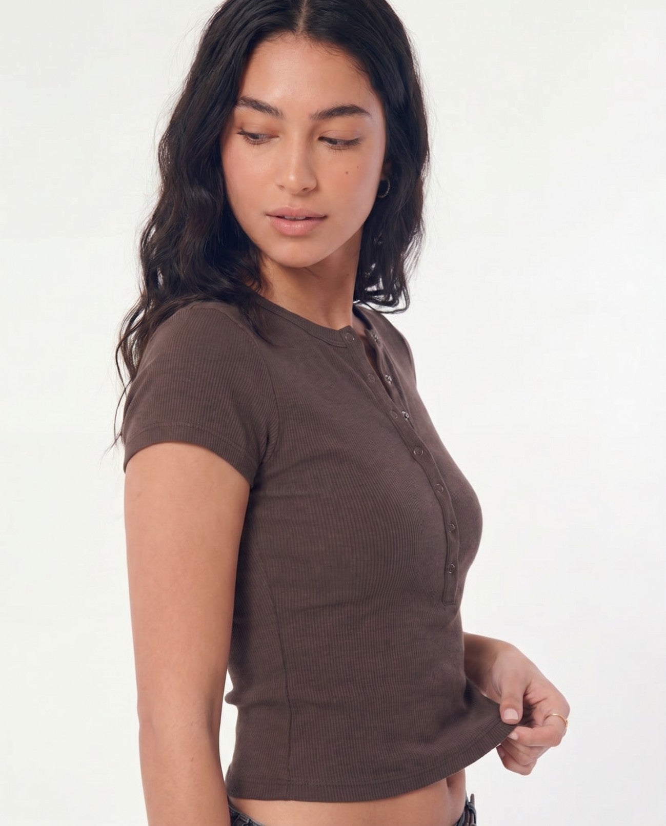 Espresso Brown Henley